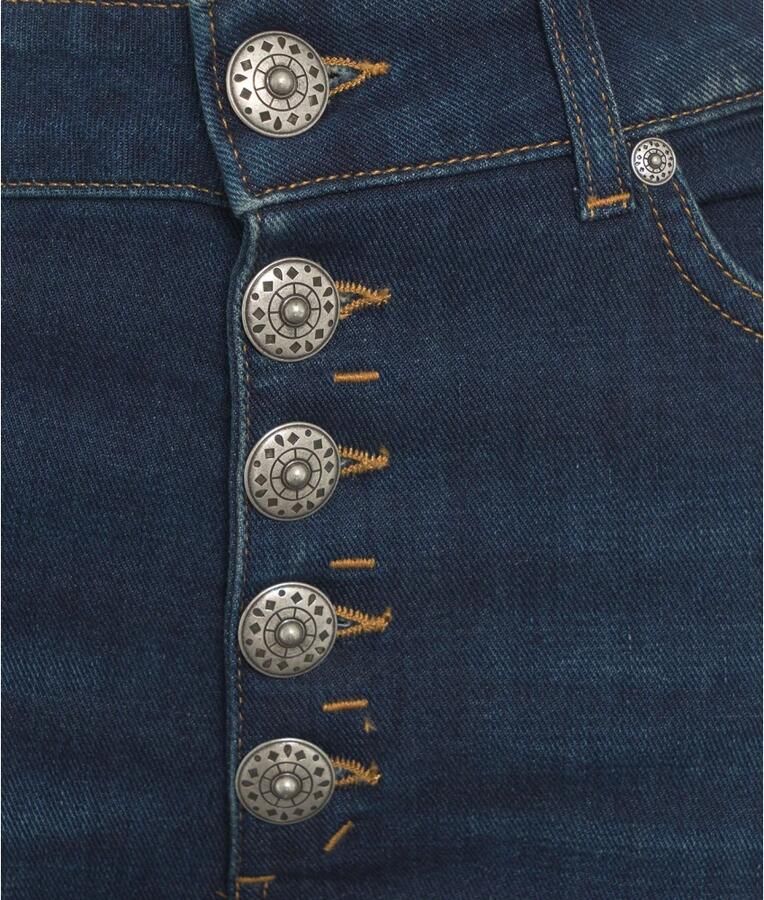 Dondup Blauwe Katoenen Jeans met Juweelknopen Blue Dames