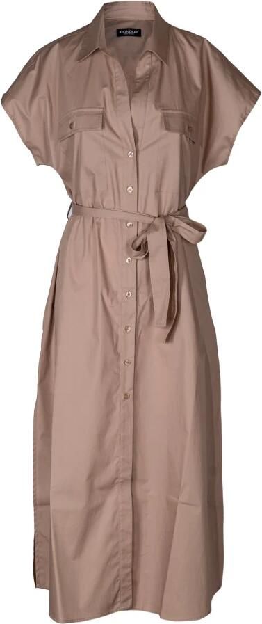 Dondup Safari-stijl lange jurk met riem Beige Dames