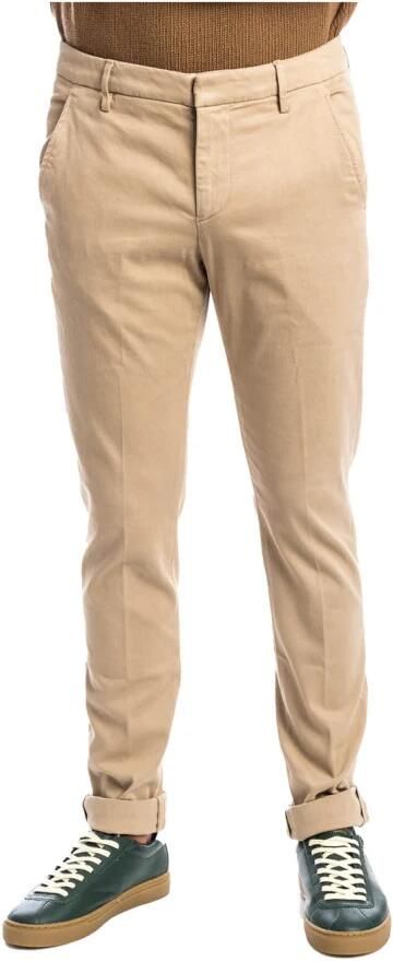 Dondup Slim Chino Katoenen Broek Beige Heren