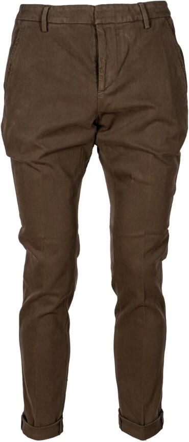 Dondup Slim Fit Katoenen Chino Broek Brown Heren
