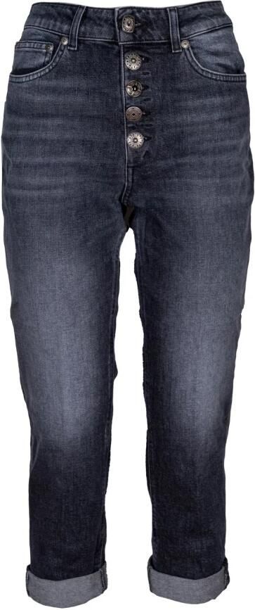 Dondup Stijlvolle Capri Jeans met decoratieve knopen Gray Dames - Foto 3