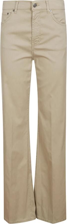 Dondup Beige Broek met Logo Achterzak Beige Dames - Foto 7