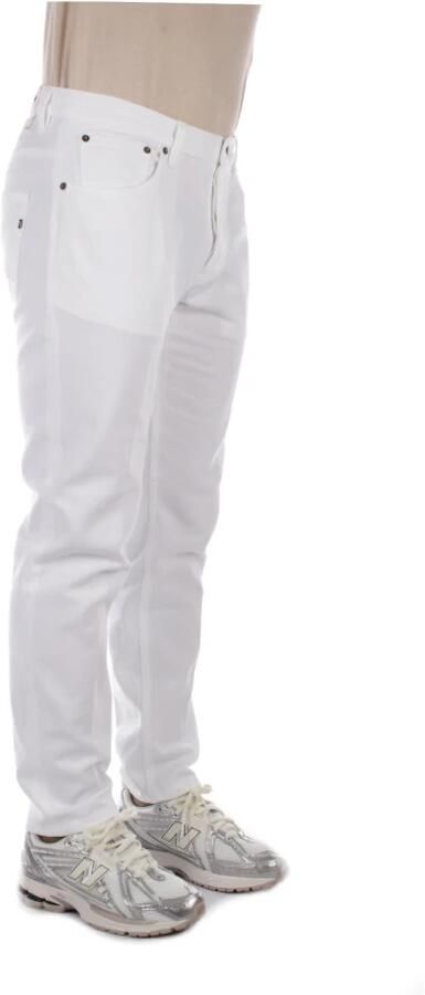 Dondup Witte Broek Logo Sluiting Knopen White Heren