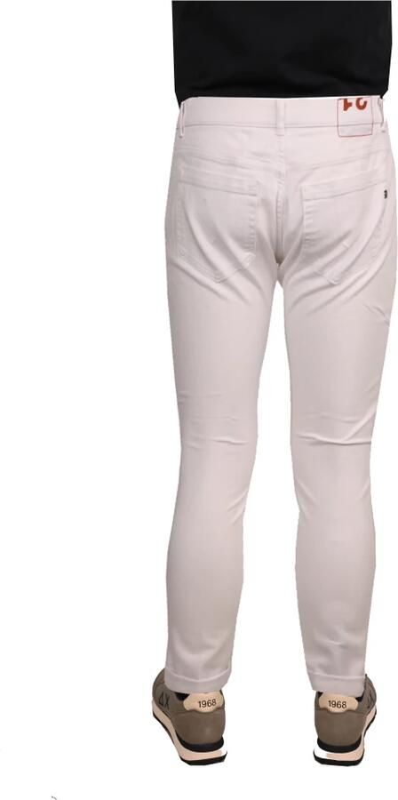 Dondup Witte Skinny-Fit Jeans met Logo Plaque White Heren