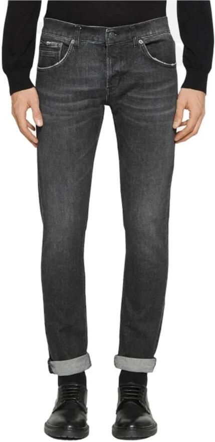Dondup Zwarte Katoenen Jeans Straight Leg Black Heren - Foto 2