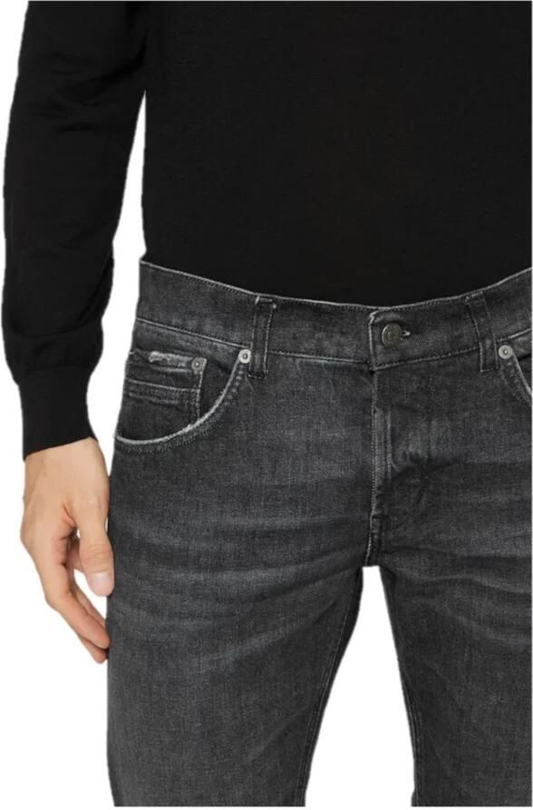 Dondup Zwarte Katoenen Jeans Straight Leg Black Heren