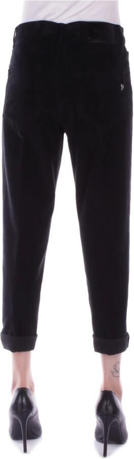 Dondup Zwarte broek met zijlogo Black Dames