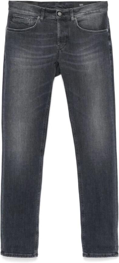 Dondup Zwarte Jeans met Verborgen Rits Black Heren