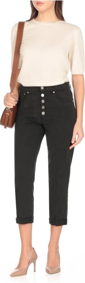 Dondup Zwarte Katoenmix Broek voor Vrouwen Black Dames - Foto 4
