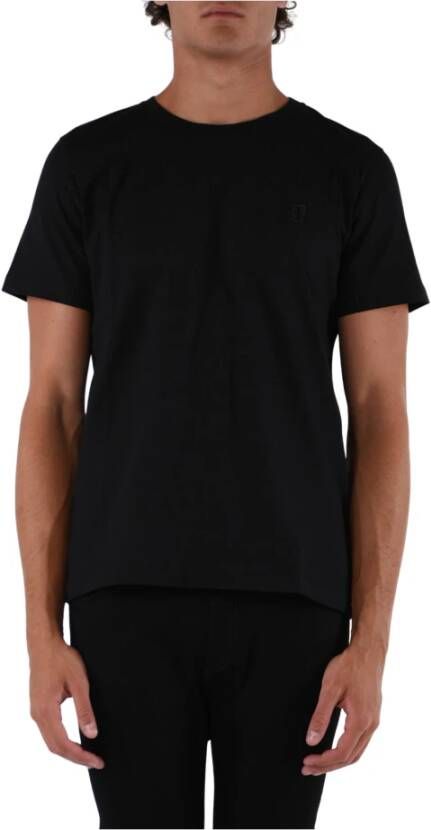 Dondup Geborduurd Logo Jersey T-shirt Zwart Heren