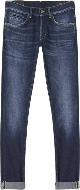 Dondup George Skinny Jeans in Gewassen Blauwe Denim Blue Heren