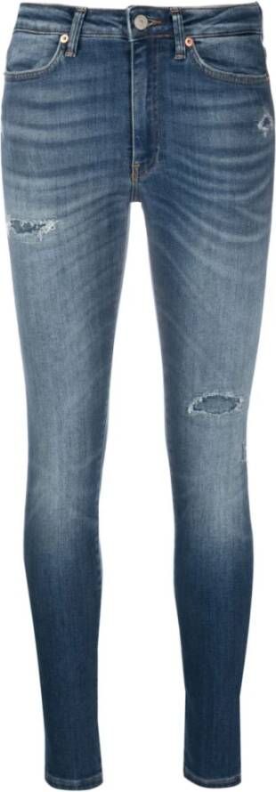 Dondup Hoge Taille Skinny Jeans Blauw Dames