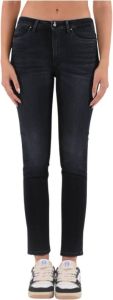 Dondup Hoge taille skinny jeans met juweel details Zwart Dames