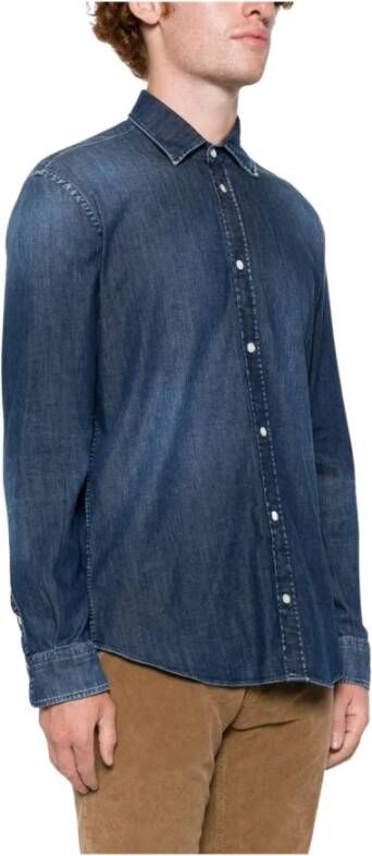 Dondup Indigo Blauw Katoenen Jeans Shirt Blauw Heren