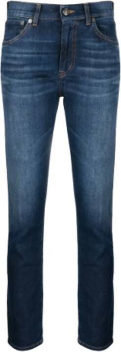 Dondup Skinny Jeans voor Dames met Logo Detail Blue Dames
