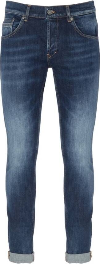 Dondup Slim Fit Denim Jeans in Stonewashed Blauw Blue Heren