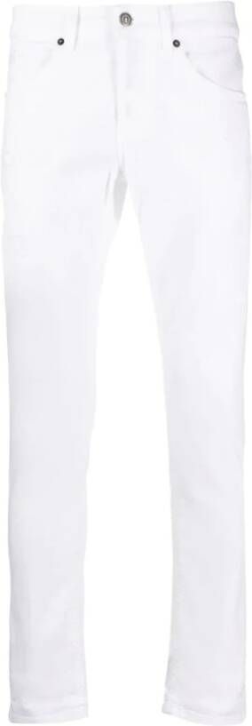 Dondup Distressed Slim-fit Witte Jeans White Heren