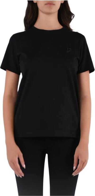 Dondup Katoenen Jersey T-Shirt met Geborduurd D Logo Zwart Dames