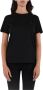 Dondup Katoenen Jersey T-Shirt met Geborduurd D Logo Zwart Dames - Thumbnail 1