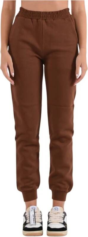 Dondup Dames sweatpants met elastische taille en enkels Brown Dames