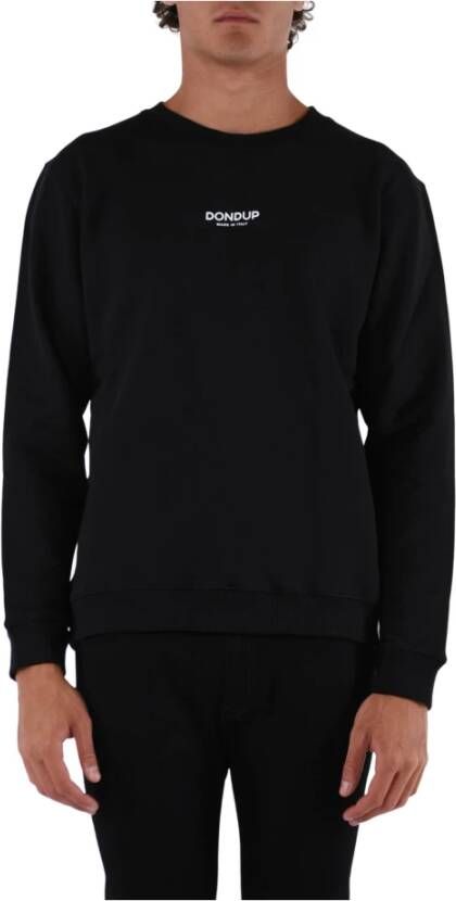 Dondup Katoenen sweatshirt met geribbelde details Black Heren