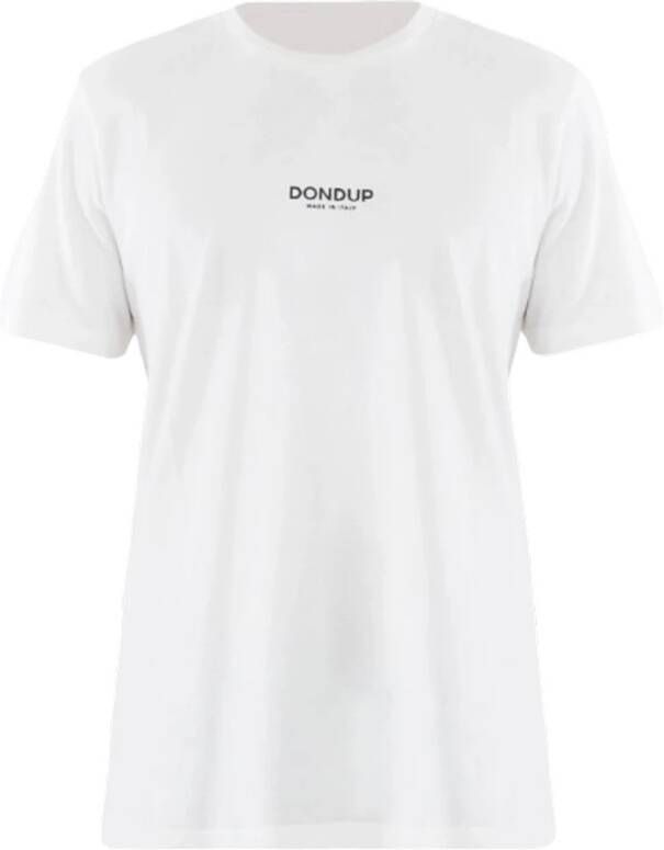 Dondup Witte Logo T-shirt Regular Fit White Heren