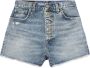 Dondup Stella Regular Fit Hoge Taille Denim Shorts Blue Dames - Thumbnail 3