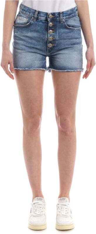 Dondup Stella Regular Fit Hoge Taille Denim Shorts Blue Dames