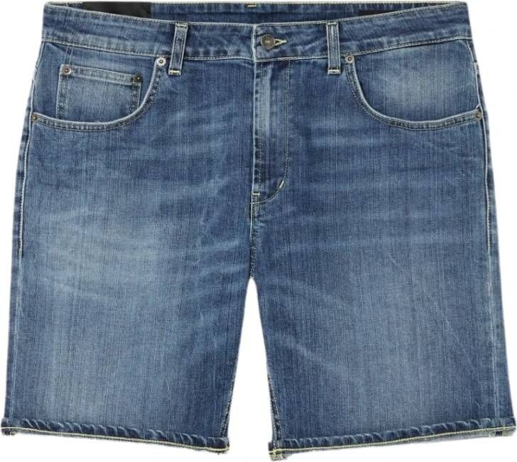 Dondup Regular Fit Lage Taille Denim Shorts Blue Heren
