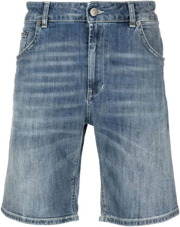 Dondup Regular Fit Lage Taille Denim Shorts Blue Heren