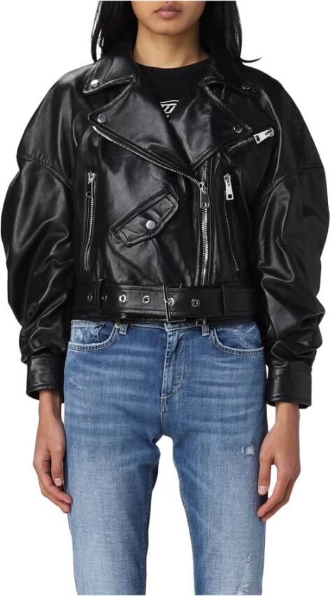 Dondup Leather Jackets Zwart Dames