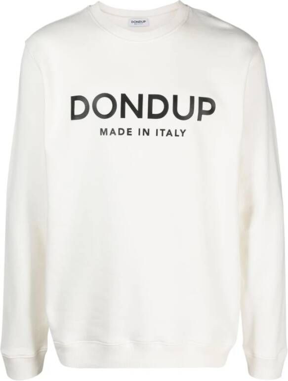 Dondup Logo Print Katoenen Sweatshirt White Heren