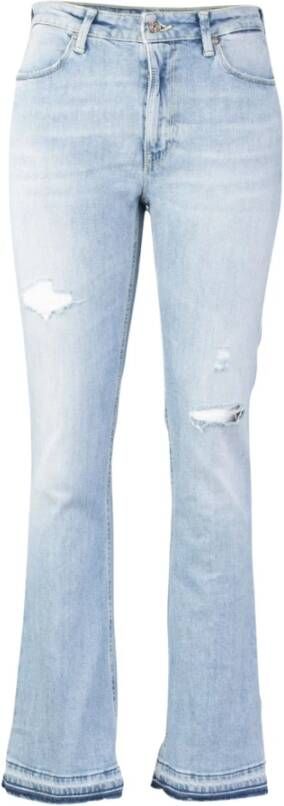 Dondup Super Skinny Flare Jeans Medium Wassen Blue Dames