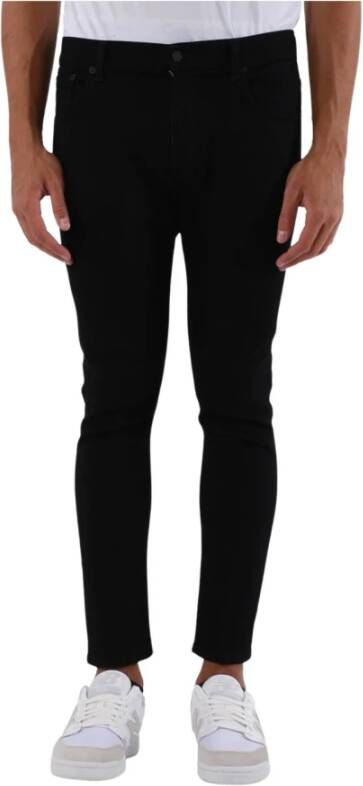 Dondup Regular Fit 5-Pocket Jeans met Metalen Logo Zwart Heren