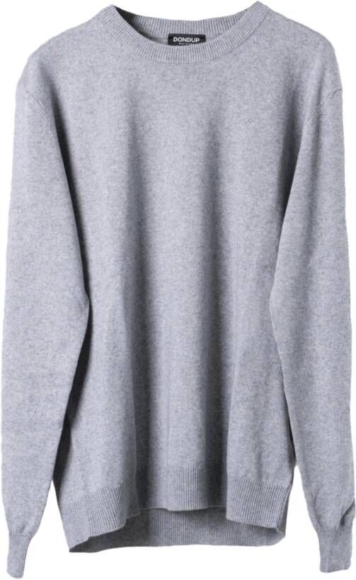 Dondup Wool-Silk Crew Gebreide Trui Gray Heren