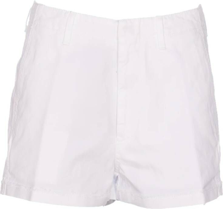Dondup Witte Jaele Shorts met knoop- en ritssluiting White Dames