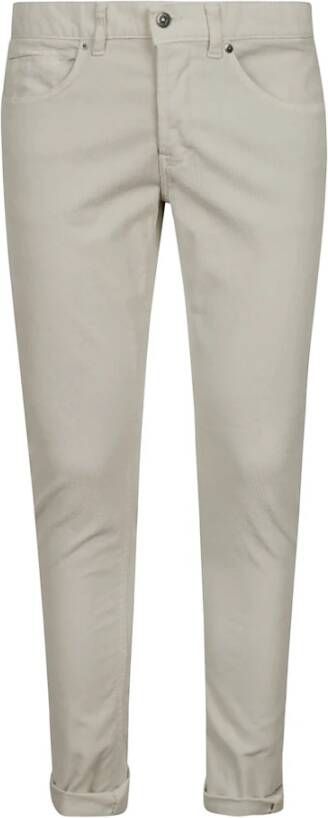 Dondup Slim Fit Corduroy Broek White Heren