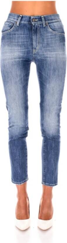 Dondup Skinny Jeans voor Dames met Iconisch Logo Blue Dames