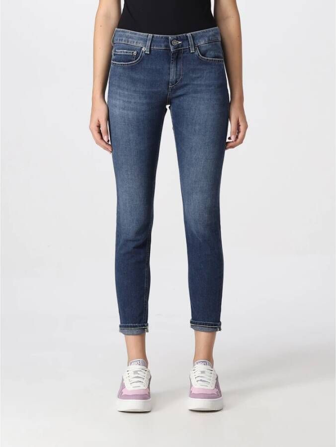 Dondup Destroyed Skinny Jeans met ritssluiting Blue Dames