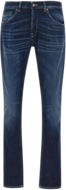 Dondup George Skinny Jeans in Gewassen Blauwe Denim Blue Heren
