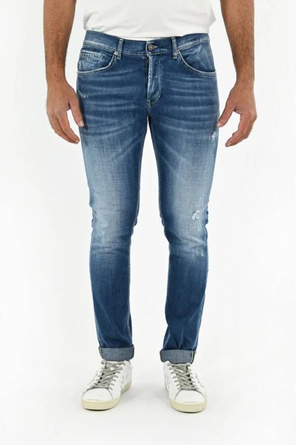 Dondup Skinny Fit Lage Taille Denim Jeans Blauw Heren