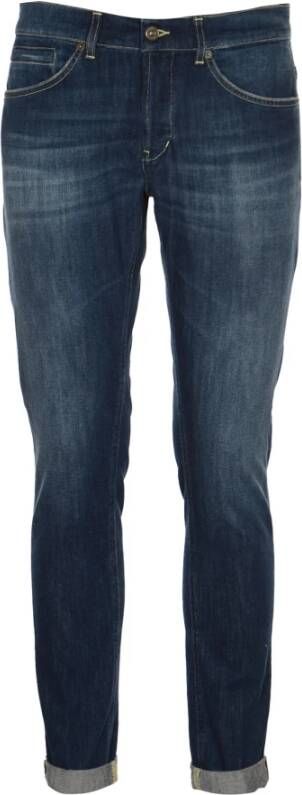 Dondup Slim-Fit Lage Taille Jeans met 5 Zakken Blue Heren