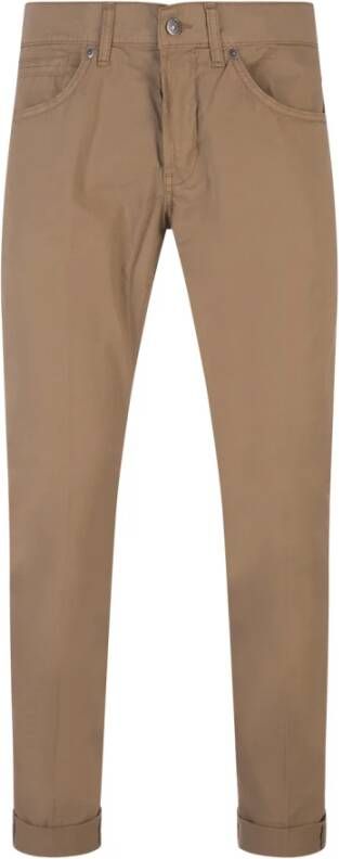 Dondup George Slim-Fit Bruine Broek Brown Heren