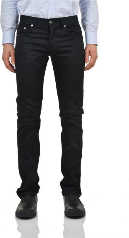 Dondup Slim-fit Zwarte Katoenen Jeans met Knoopsluiting en Vijf Zakken Black Heren