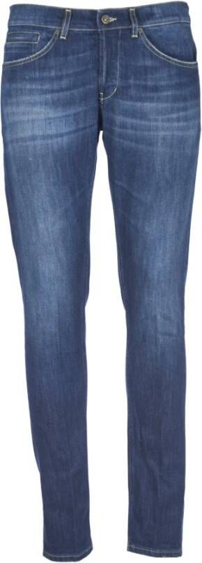 Dondup Slim Mid-Rise Indigo Denim Jeans Blue Heren