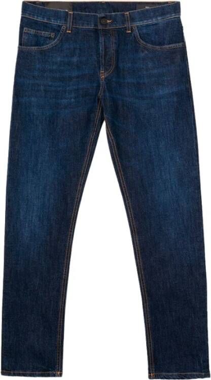 Dondup Slim-Fit Jeans met Mid-Rise Blue Heren