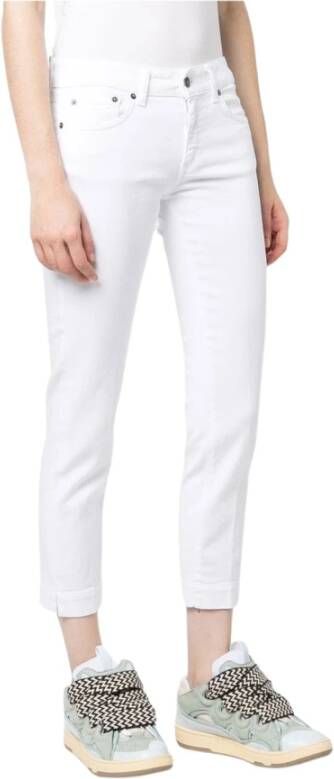 Dondup Rose Cropped Slim Fit Jeans White Dames