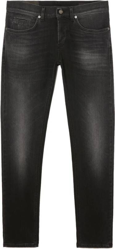 Dondup Slim Fit Mid-Rise Rookzwarte Biologisch Katoenen Jeans Black Heren