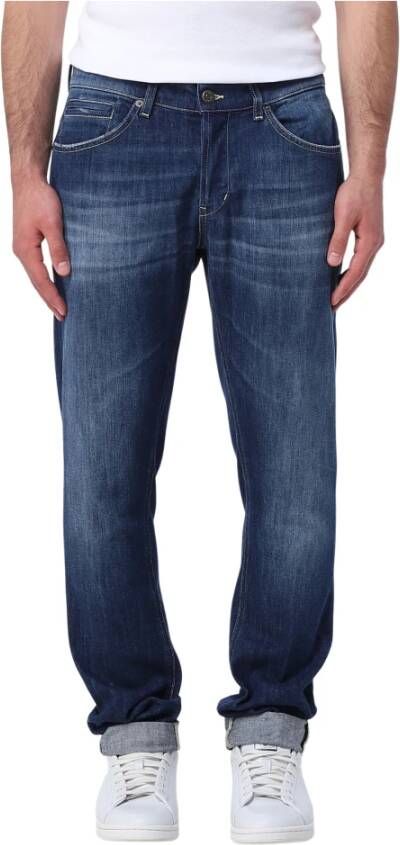 Dondup Slim-Fit Lage Taille Jeans met 5 Zakken Blue Heren