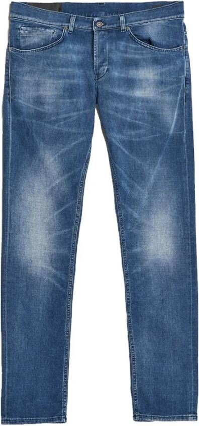 Dondup Straight Jeans Blauw Heren